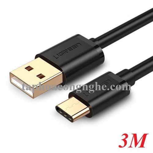 Ugreen 30162 3M màu đen Dây USB 2.0 sang Type-C truyền dữ liệu và sạc US141 30030162